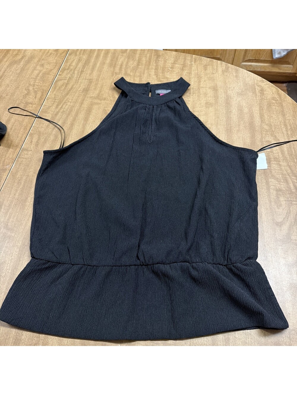 Vince Camuto Women's Halter-Neck Top, Black size L sleeveless